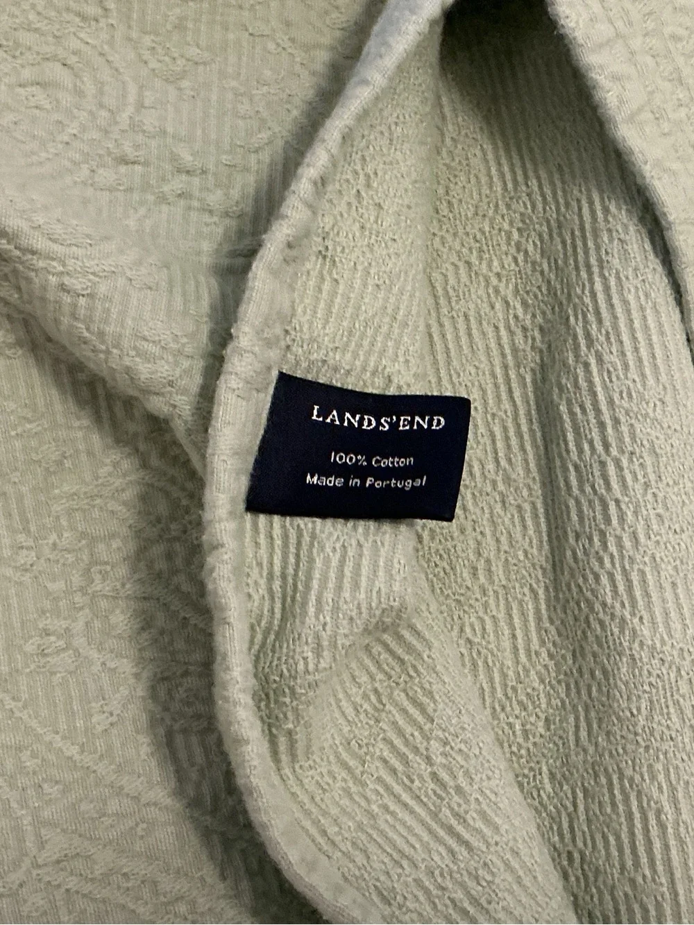 EUC Lands End 100% Cotton Matelasse’ Bedspread w Shams